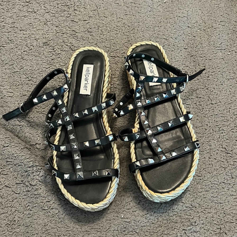 Black studded sandals